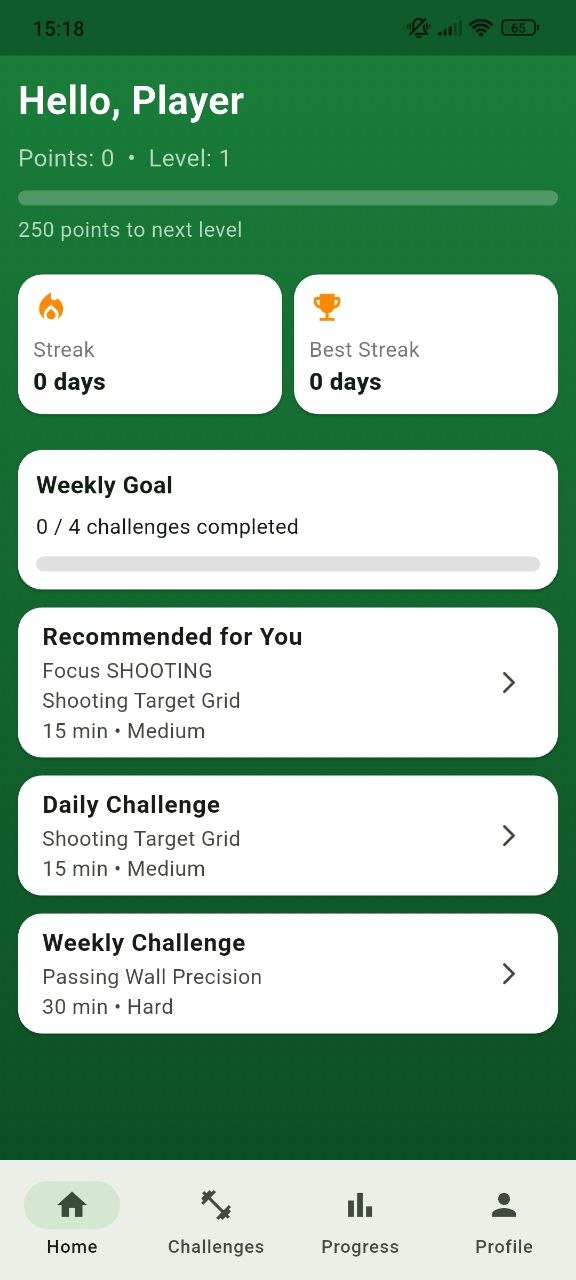 Challenges screen
